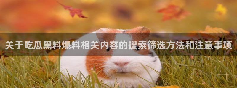 今日热点资讯:关于吃瓜黑料爆料相关内容的搜索筛选方法和注意事项