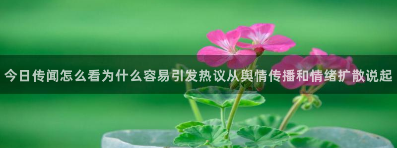 网络热点事件:今日传闻怎么看为什么容易引发热议从舆情传播和情绪扩散说起